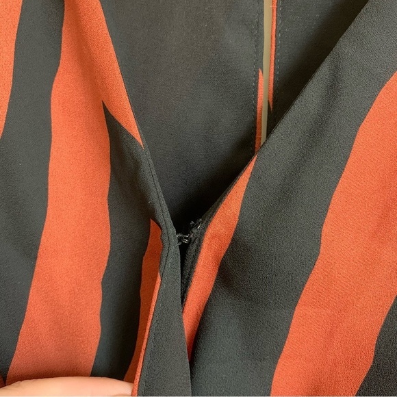 Peyton Jensen Tiger Striped Long Sleeve Fully Lined Mini Dress Small - Picture 7 of 13